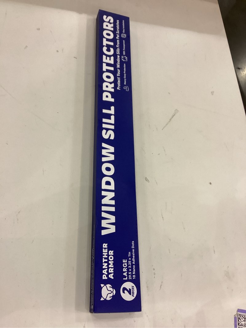 Condition photo showing New/Like New for Panther Armor Large Window Sill Protector for Pets,2-Pack for Dog & Cat Scratch Protection, Fits 29.5" x 3.25" Windowsills. Scratch-Resistant, Durable & Transparent, Easy Peel & Stick Installation