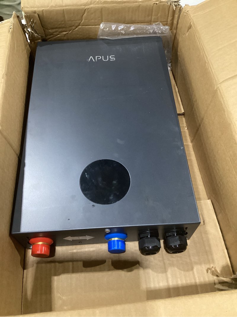 Condition photo showing As Is for 18kw electric tankless water heater, apus 240v instant on-demand hot water heater, up to 4.4 gpm with led display, energy-saving whole house water heating system, space-saving design,gray ap-18kw,gray