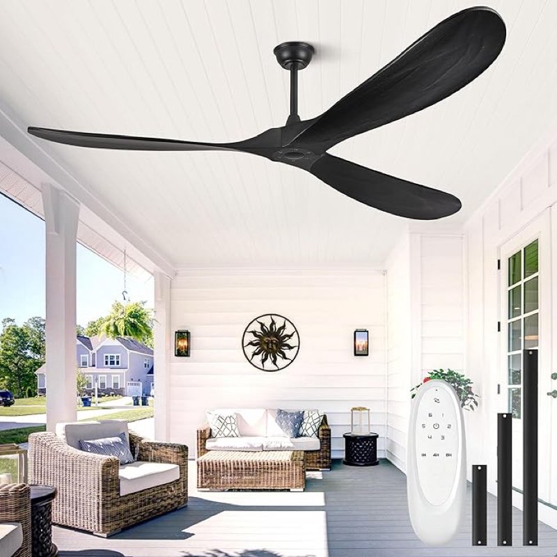 72 Inch Ceiling Fan No Light, Large Outdoor Ceiling Fans Without Lights for Patios with Smart App an