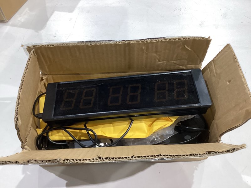 Condition photo showing Good Condition for yz gym timer clock for home gym, fitness timer with stopwatch button, large digital stopwatch countdown clock, 12/24h digital wall clock, with stand plug-in(with stand)