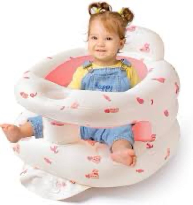 Inflatable Baby Seat for Babies 3-36 Months, Baby Chair with Fence & Built in Air Pump, Blow Up Floo