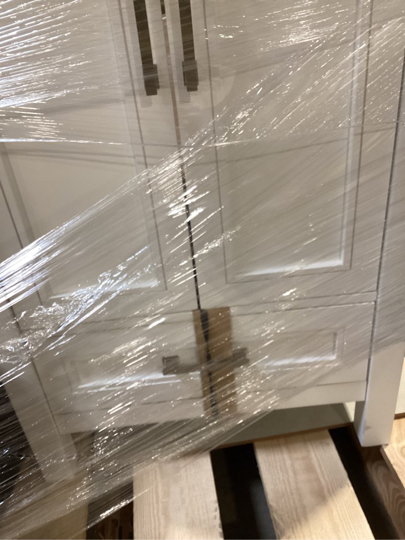 Condition photo showing Good Condition for Crest Hill 24-in White Undermount Single Sink Bathroom Vanity with Engineered Carrara Engineered Marble Top (Fully Assembled)