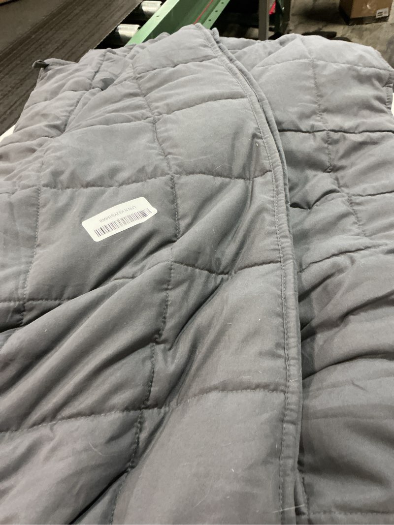 Condition photo showing As Is for CYMULA Weighted Blanket for Adults (15lbs 60"x80" Queen Size) - Cooling Breathable Heavy Blankets for Summer Winter - Ultra Microfiber Soft Comfort Throw with Glass Beads - Gifts for Men/Women Dark Grey 60" x 80" 15lb