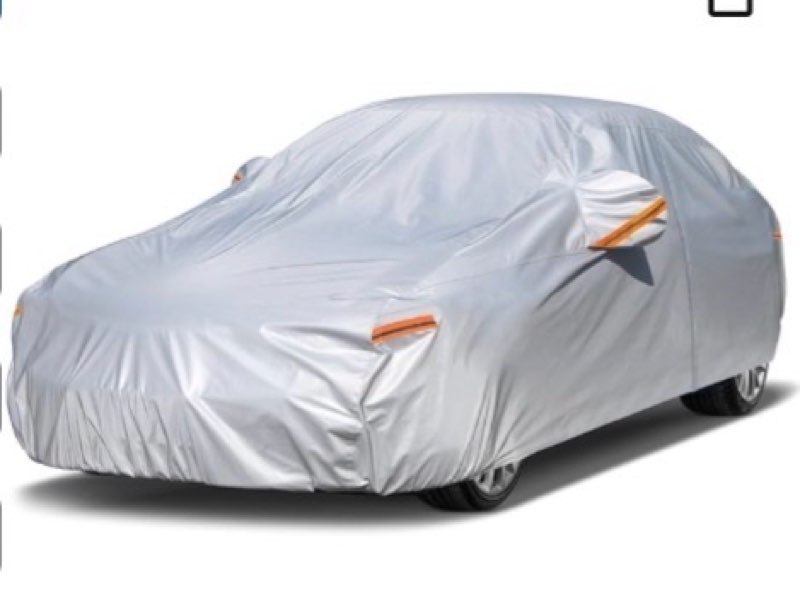 kayme 6 layers car cover waterproof all weather for automobiles, outdoor full cover rain sun uv protection with zipper cotton, size a2 3xl universal fit for sedan (186-193 inch)