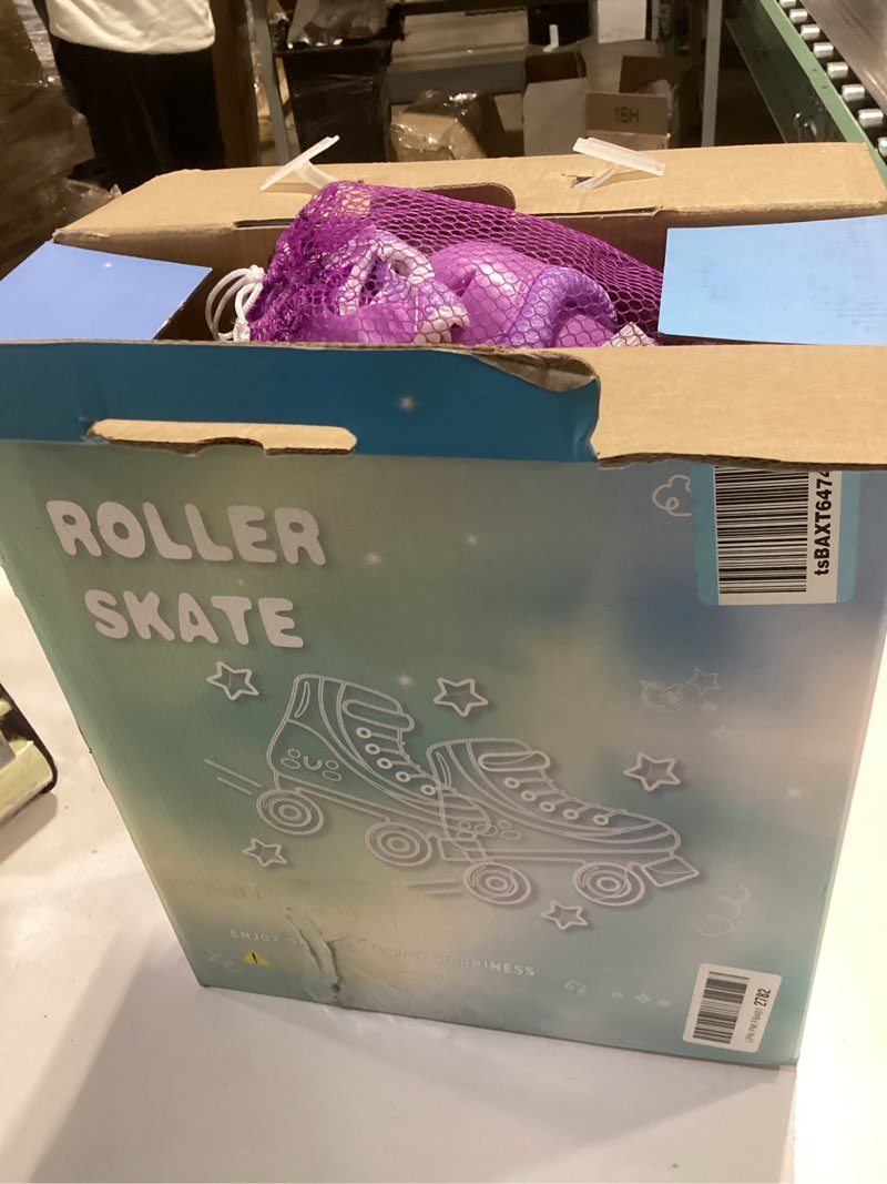 Condition photo showing New/Like New for Kids Roller Skates with 6 Protection Pads, Adjustable Size Girl Roller Skates for Kids Beginner, Toddlers Roller Skate with 8 Light Up Wheels,Outdoor Roller Skates for Boys and Girls Ages 3-12 Medium