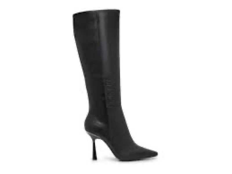 dkny women's nixie evening knee high boot with heel sneaker, black, 10