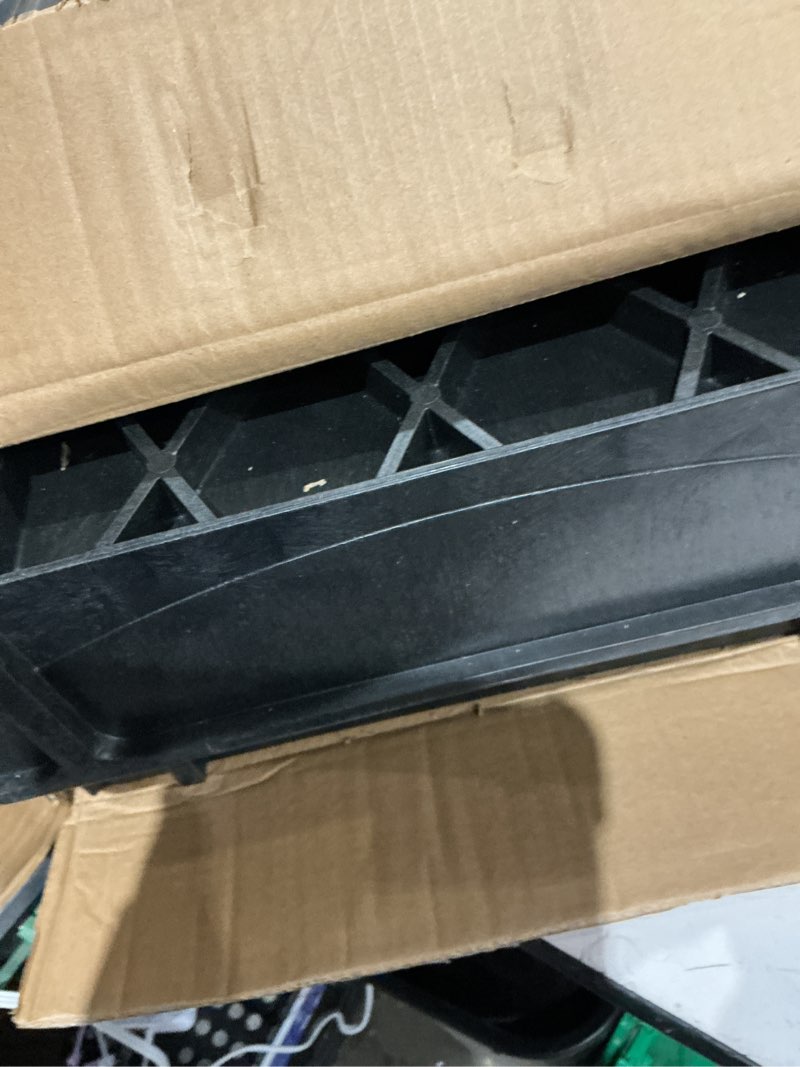 Condition photo showing Good Condition for 2-shelf large heavy duty pp service cart 45.7x25.6 inch, rolling utility cart with 360° swivel wheels, 550lbs, oversize shelf, storage handle, for warehouse/garage/cleaning, black large black