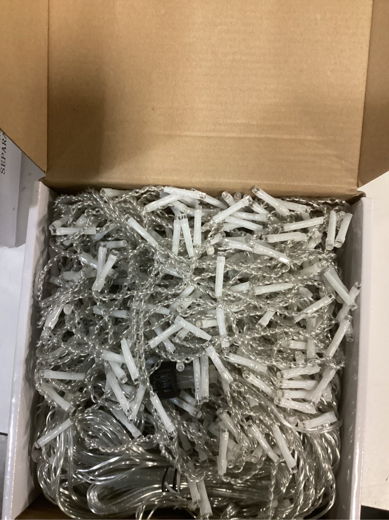 Condition photo showing New/Like New for Solar Powered Icicle Lights Outdoor Christmas - 660LED 66+16FT Icicle String Lights with Remote, 8 Modes, Timer, IP65 Waterproof. Rechargeable Battery for Porch, Roof, Xmas (Warm White) Warm White 660 LED