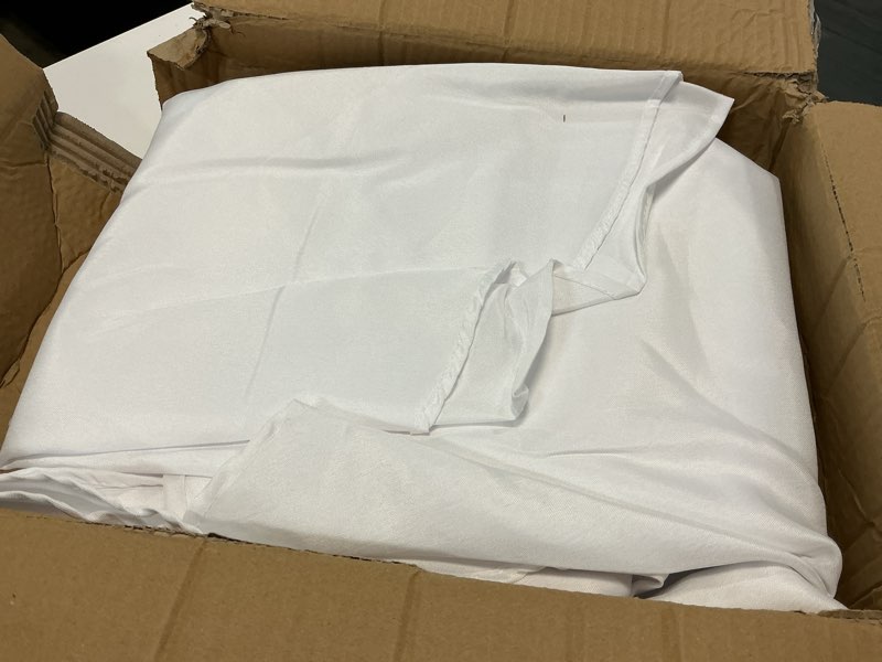 Condition photo showing Good Condition for sancua 6 pack round tablecloth 90 inch white, stain and wrinkle resistant table cloth - washable polyester table cover for dining tables, buffet parties and camping white 6 pack 90" (round)