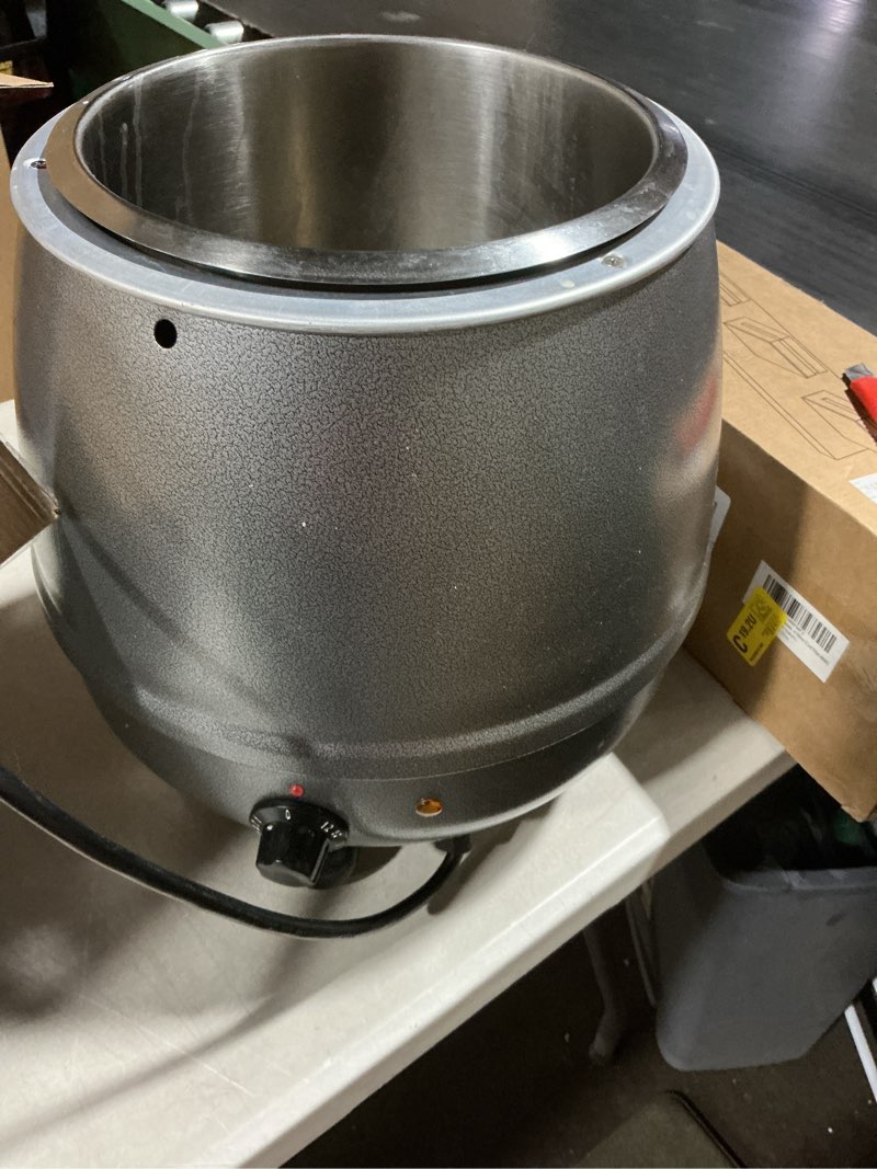 Condition photo showing As Is for Insulated Porridge Barrel Soup Pot, Thermal Insulation Function, Slow Cooker, Steam Pot, Stainless Steel Pot, Used in The Cafeteria,Black