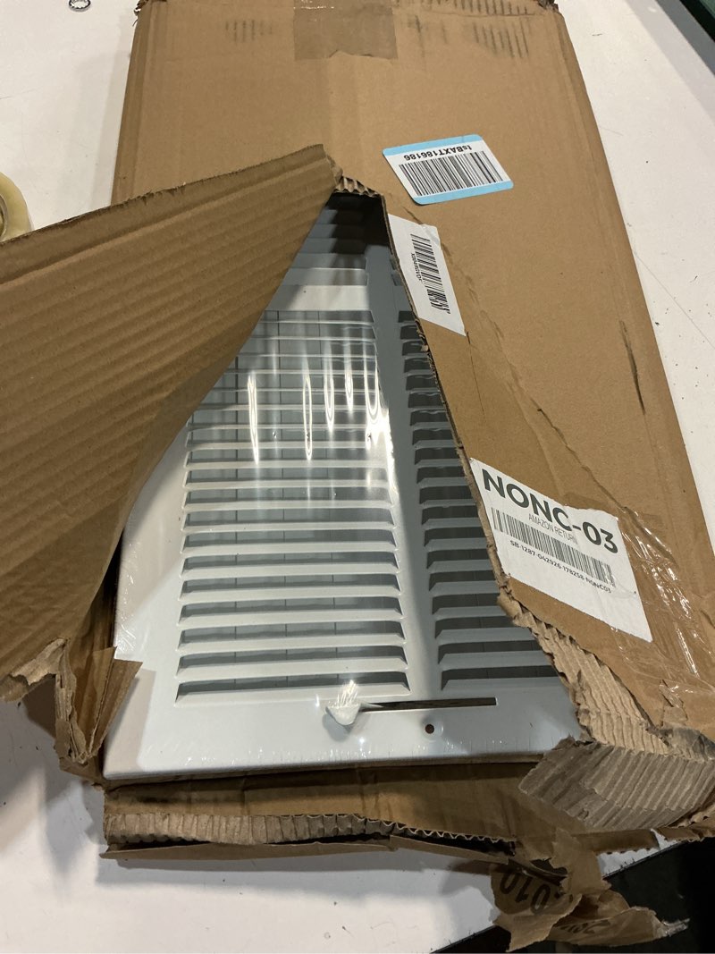 Condition photo showing New/Like New for 20x10 vent register [duct opening], vent covers for home ceiling, two-way ventilation register, adjustable solid steel wall register vent cover (20"w x10"h [duct opening])