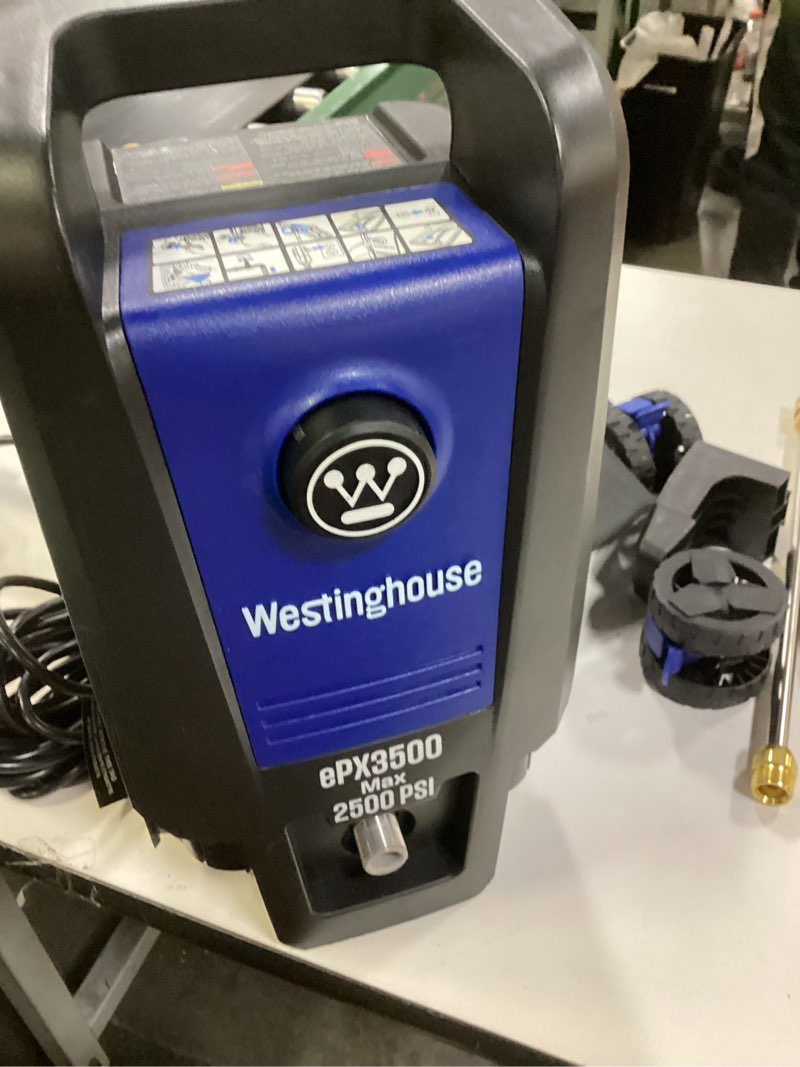 Condition photo showing Good Condition for Westinghouse ePX3500 Electric Pressure Washer, 2500 Max PSI 1.76 Max GPM with Anti-Tipping Technology, Onboard Soap Tank, Pro-Style Steel Wand, 5-Nozzle Set, for Cars/Fences/Driveways/Home/Patios