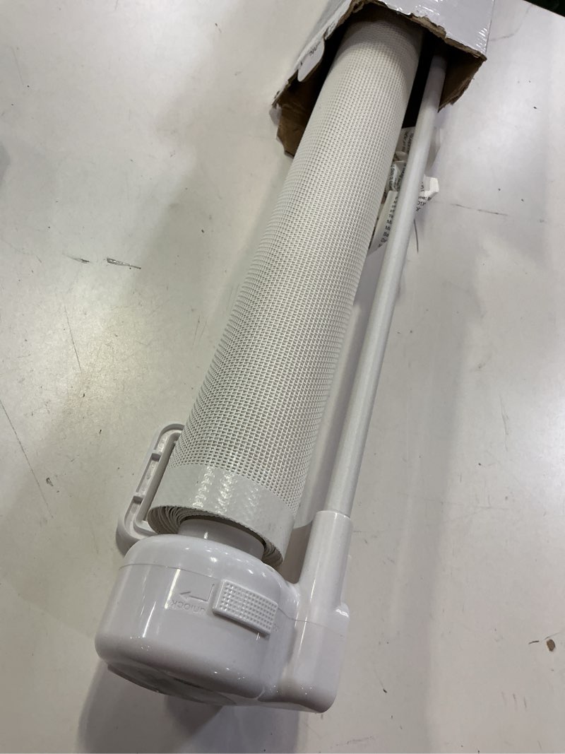 Condition photo showing Good Condition for reinforced 96" wide retractable baby gates extra wide dog gate with support rods - prevent crawling under, retractable dog gate indoor outdoor retractable gate wide baby gates for large openings,white white (33" tall x 96" wide)