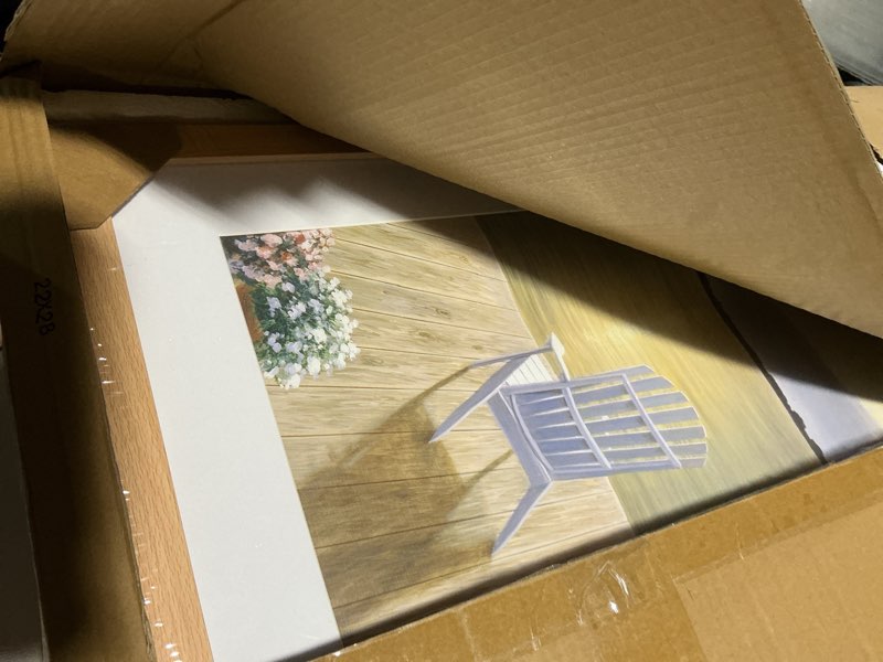 Condition photo showing Good Condition for VNVNK 22x28 Frame Natural Wood Color, Perfect for 22x28 Inch Picture without Mat or 18x24 Inch Picture with Mat, Home Wall Decor Picture Frame-1 PCS 22x28 Natural