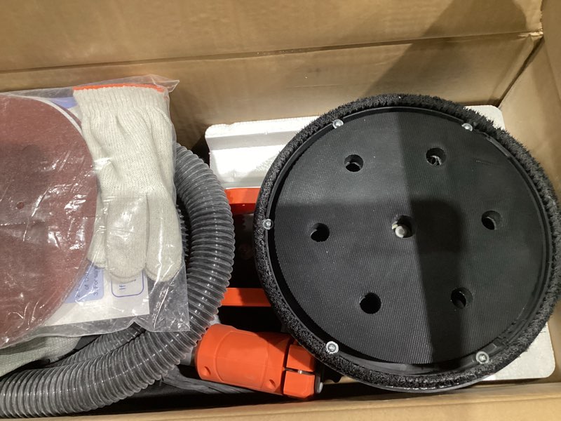 Condition photo showing As Is for Drywall Sander, 1000W Popcorn Ceiling Removal Tool, Automatic Drywall Sander with Vacuum Dust Collection, LED Light, 6 Variable Speed 800-2200RPM, Foldable & Extendable Handle,15Pcs Sanding Discs