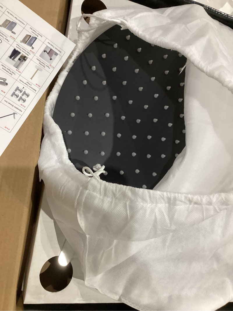 Condition photo showing As Is for nearmoon rain shower head, ultra-thin design-pressure boosting, awesome some experience, high flow stainless steel rainfall head (16 inch, matte black) 16 inch matte black