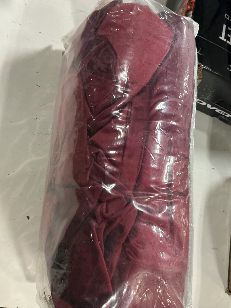 Condition photo showing Good Condition for triple pleated red velvet curtains 108 inches long 2 panel thermal insulated pinch pleat burgundy blackout velvet drapes room darkening thick luxury modern elegant christmas living room curtain 9 ft burgundy 40"w x 108"l (pack of 2)