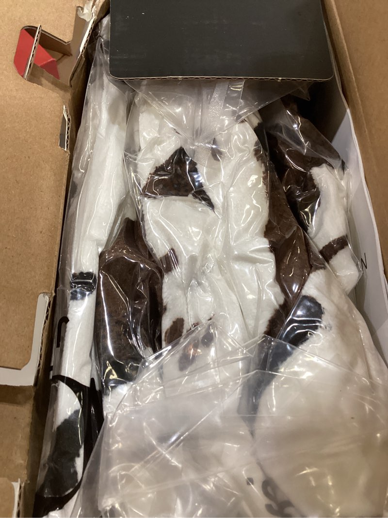 Condition photo showing Good Condition for Cow Print Heated Throw Blanket Electric Blanket-Heating Blanket Throw with 10 Heat Levels & 10 Hours Auto Off, Cozy Soft Fleece Sherpa, Washable, 50 x 60 Inches Cow Print White 01 - Black Ombre-white Throw 50" x 60"