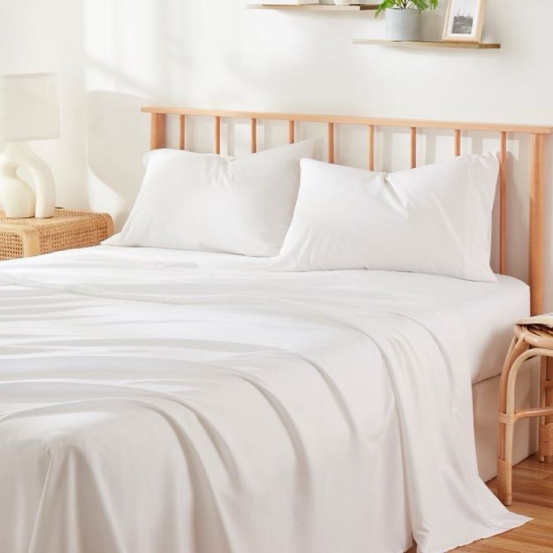 bamboo sheet set, king, white
