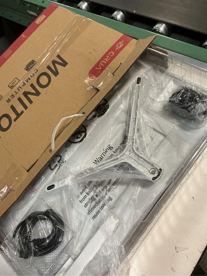 Condition photo showing Good Condition for CRUA 24 Inch Curved Monitor, FHD(1920×1080P) 100HZ 120% sRGB Computer Monitors, Narrow Bezels on Three Sides, Blue Light Filter PC Monitor for Home, Office and Dormitory(HDMI, VGA)-White 24Inch White