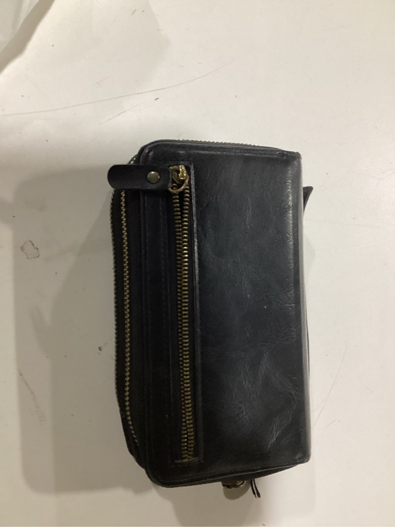 Condition photo showing New/Like New for Harryshell Compatible with iPhone 12 / iPhone 12 Pro Case Wallet Multi Zipper Detachable Magnetic Cover Clutch Purse with Card Slots Mirror Crossbody Chain Wrist Strap (Black)