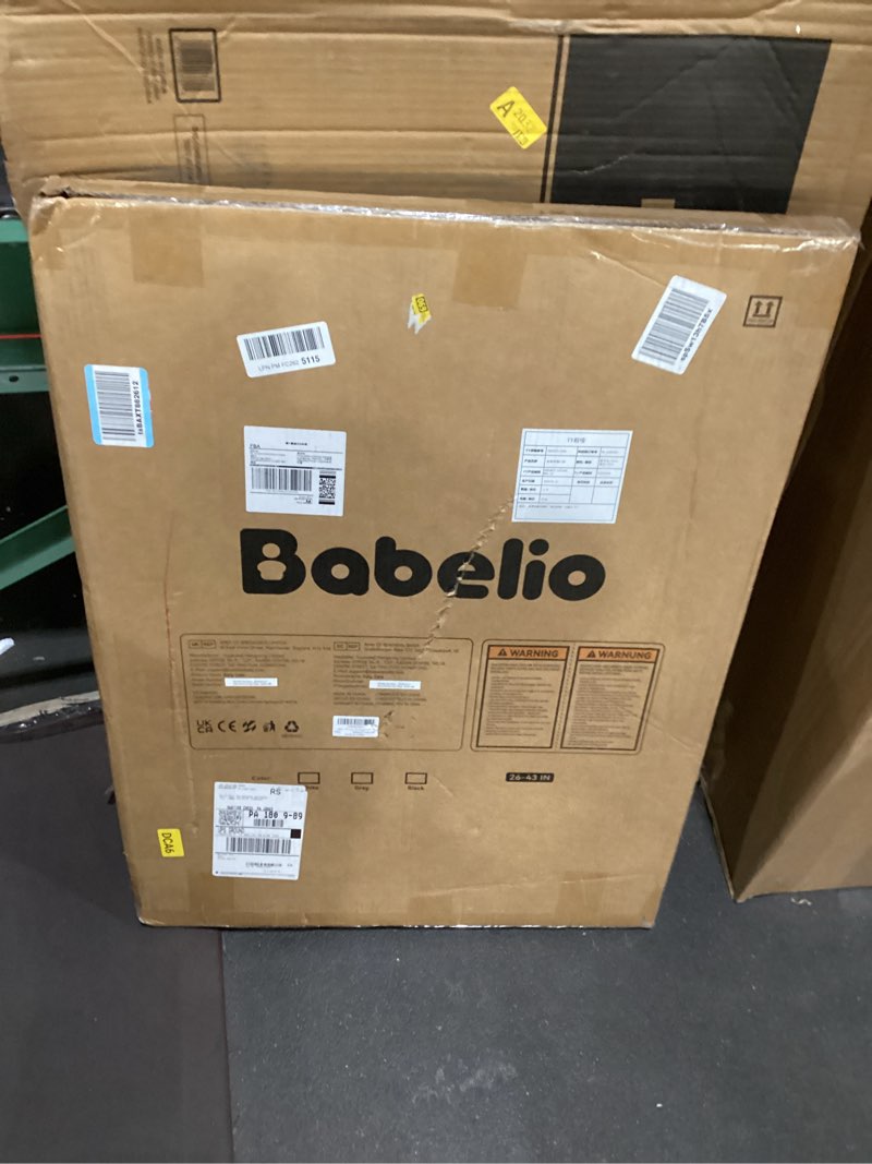 Condition photo showing New/Like New for Babelio 34" Extra Tall Baby/Dog Gate with No Threshold Design Walk Thru Door, 26-43" Auto Close Safety Gate for Babies, Elders and Pets, Fits Doorways, Stairs, and Entryways, Black Wood Pattern Black Wood Pattern - B17 26-43" W, 34" H