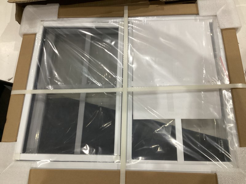 Condition photo showing New/Like New for 16" w x 20" h shed window,sliding window, aluminum white flush mount with tempered glass and stainless steel screen, playhouse window, chicken coop window,household window.(white 1 pack) 16*20 inch white - 1 pack