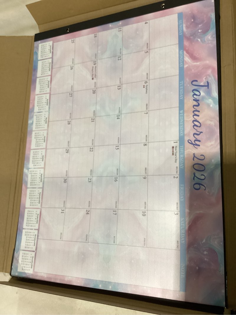 2026 Desk Calendar Large 22x17 – Desk Top Calendar 2026 with plastic cover