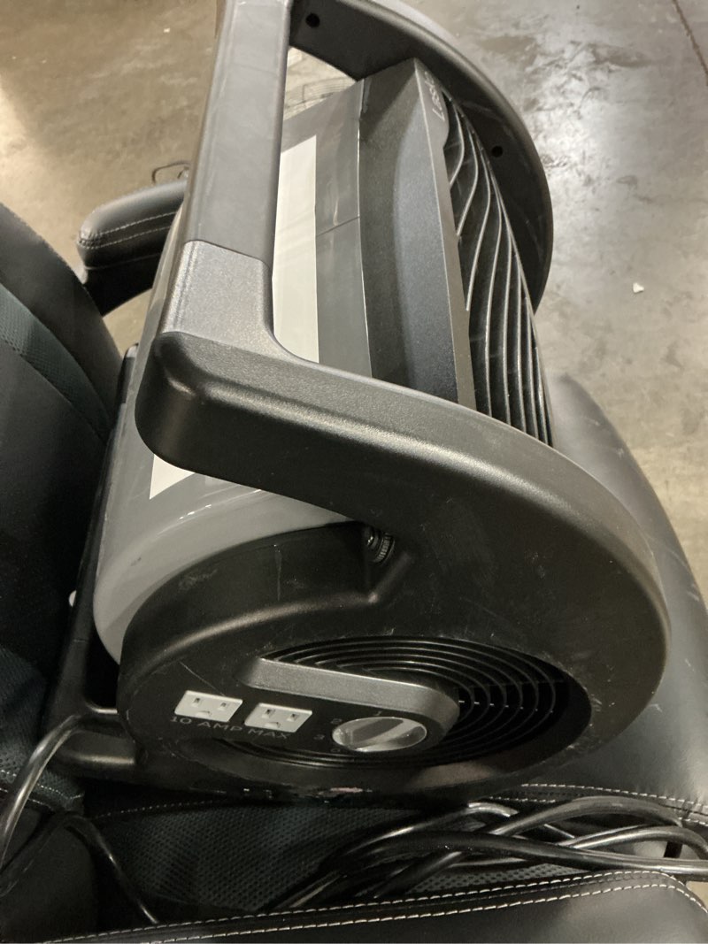 Condition photo showing As Is for lasko max performance pivoting utility fan model u15720