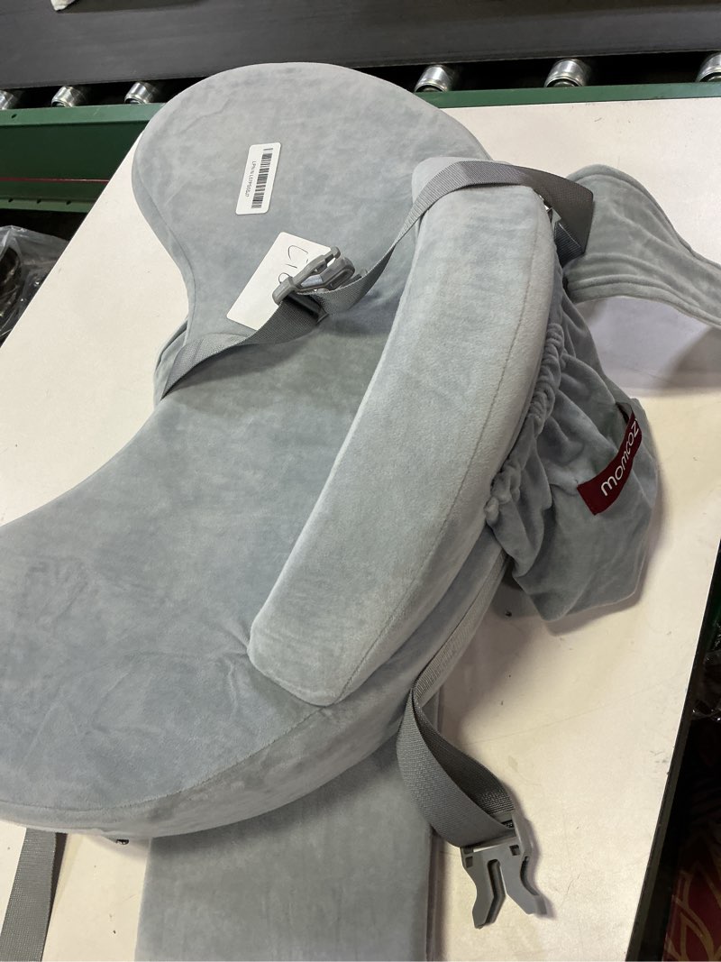 Condition photo showing As Is for Momcozy Innovative Safety Guard Nursing Pillow - Firm & Springy Memory Foam - Stable, Ergonomic Support & Comfort - Wider Breastfeeding Cushion, Adjustable, Removable Cover, Baby Safety Certified Grey ( Premium Memory Foam ) CozyLite