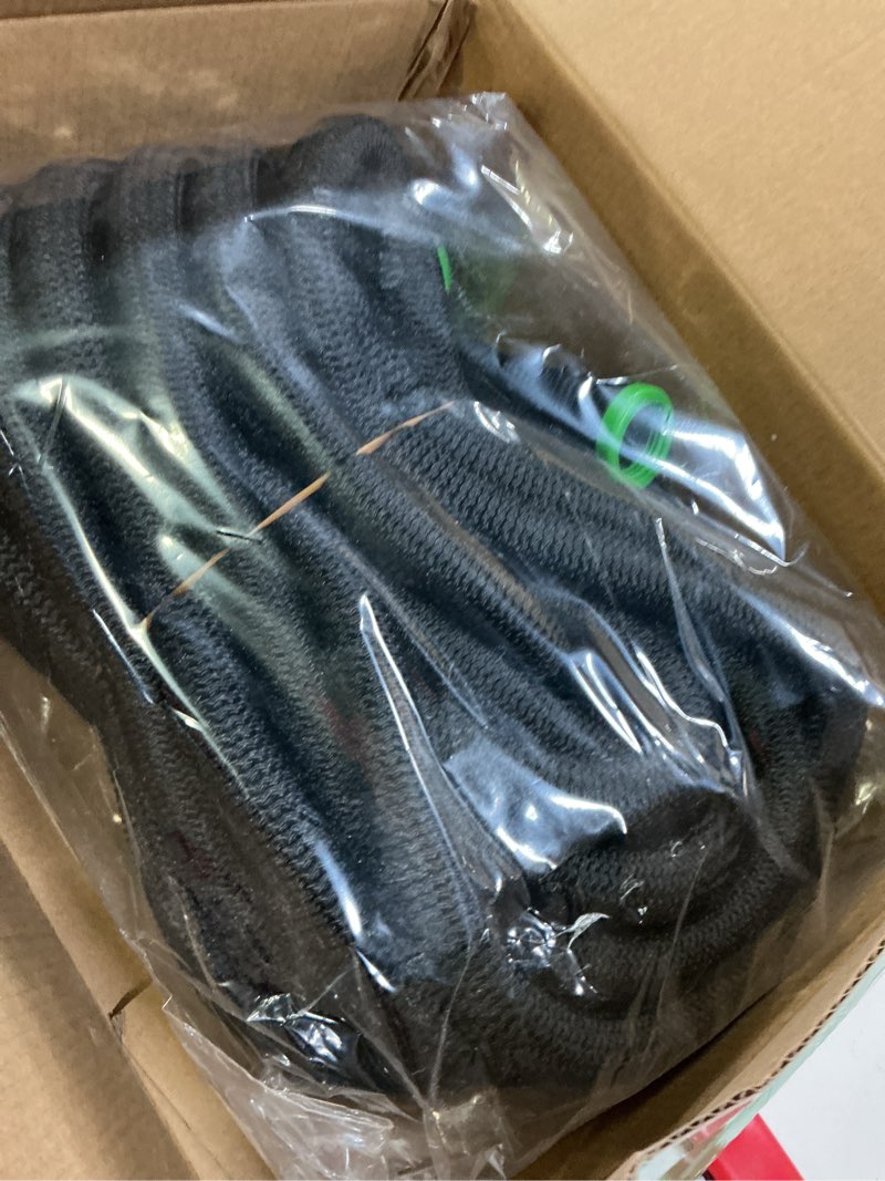 Condition photo showing New/Like New for flexi hose expandable garden hose with 8 function nozzle, 150ft - lightweight retractable garden hose, water hose - no-kink flexibility, 3/4 inch solid brass fittings and double latex core 150ft black