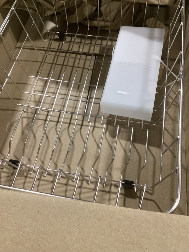 Condition photo showing Good Condition for Similar Dish Drying Rack & Cutlery Holder 2 Piece Set - Compact Sink-Fitting Dish Drainer with Rubberized Undercoating, Space-Saving Kitchen Organizer for Plates, Cups, Bowls & Utensils In Sink, Silver