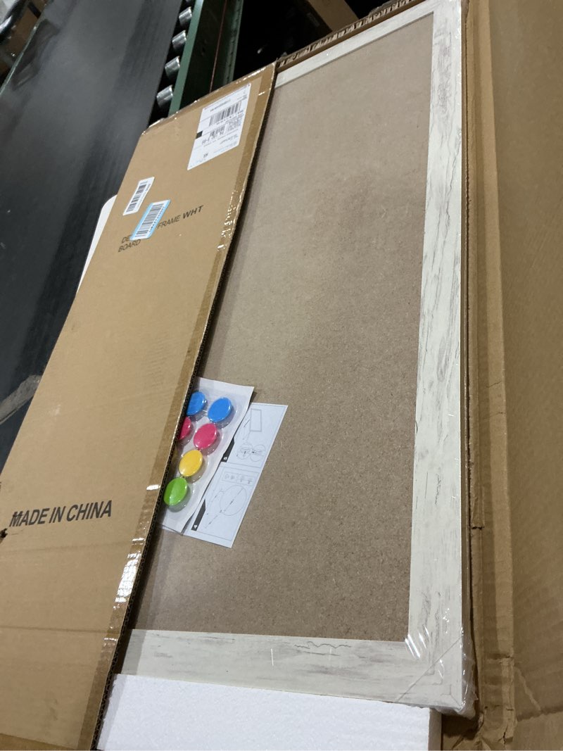 Condition photo showing Good Condition for 4 THOUGHT Whiteboard Calendar 24" x 18" Magnetic Dry Erase Board Wood Frame Wall-Mounted Monthly Planner White Board Decorative Notice Board for Office School Home, White Vintage Vintage White-calendar 24" x 18"