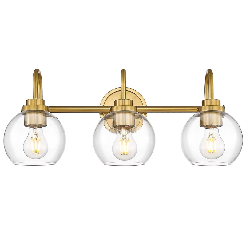 3-light champagne bronze bathroom vanity light fixtures over mirror, vintage vanity lights for livin