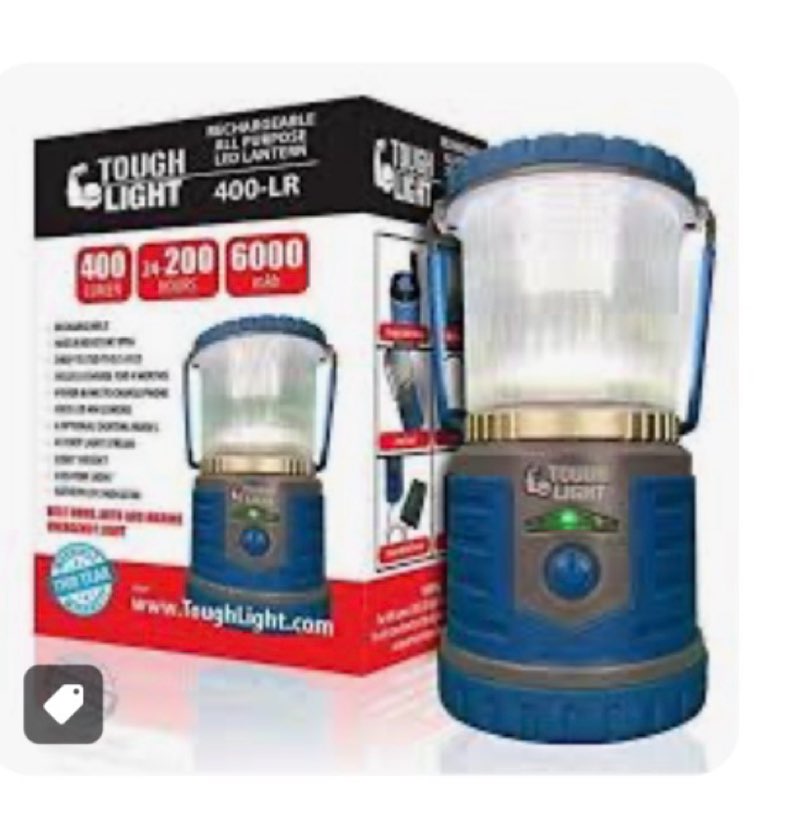 Tough Light USB Rechargeable Camping Lantern, 400 Lumens LED Lantern, Hanging Tent Lamp, 6000mAh Pow