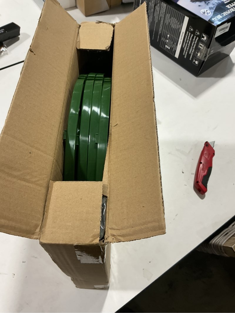 Condition photo showing Good Condition for 4 pack peony cages and supports, 11.8" d x 25" h plant supports for outdoor plants, peony support cage flower support rings, plant support ring for rose tomato hydrangea strawberry