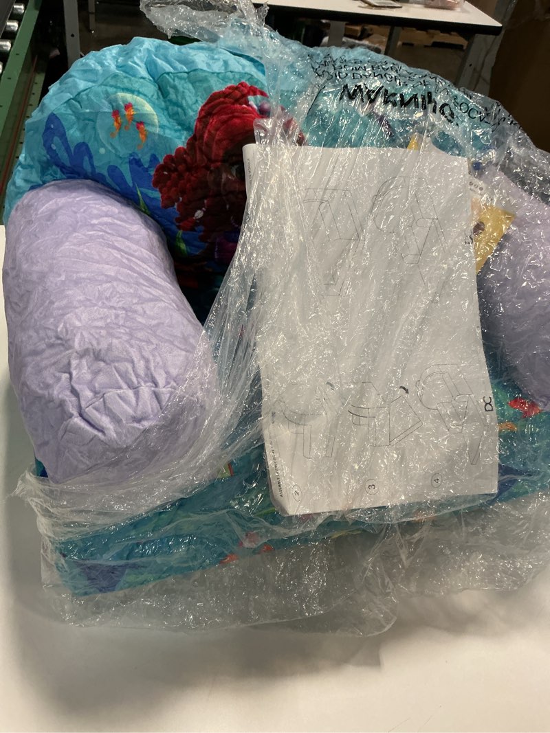 Condition photo showing item condition for Delta Children - Disney Junior’s Ariel Cozee Buddy Flip-Out Kids Chair, Blue