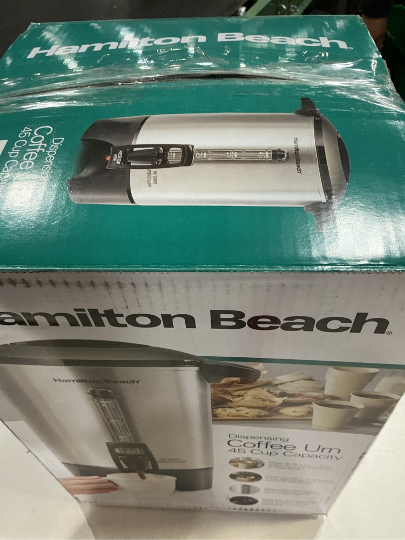 Condition photo showing As Is for Hamilton Beach 45cup Urn 40519