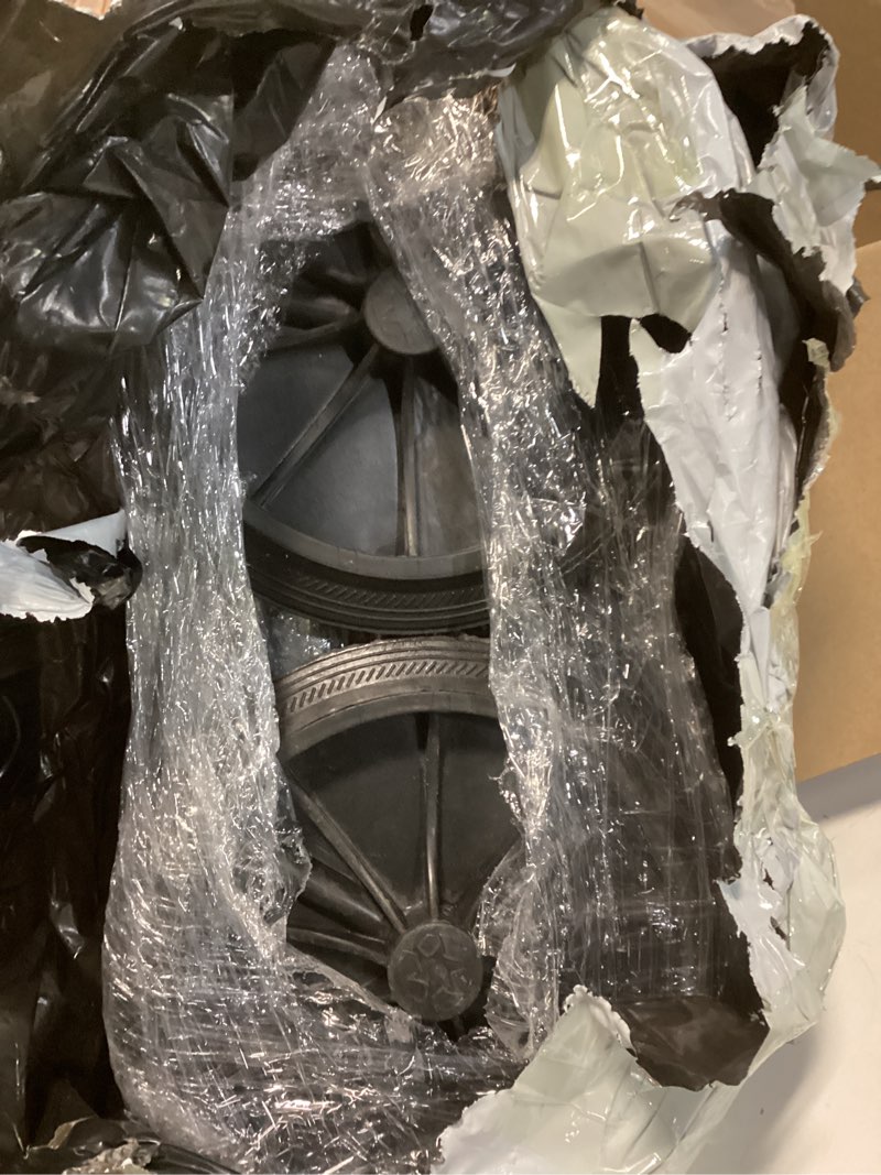 Condition photo showing As Is for Garbage Bin Wheels Garden 1 Set Rubber Hollow Shaft Gallon Garbage Can Pulley for Replacement Wastebasket Trash can (Wheel 7.4in Axle 18.8in)