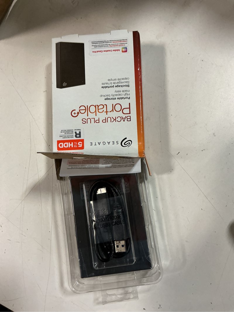 Condition photo showing New/Like New for seagate 5tb backup plus external portable drive usb 3.0, black