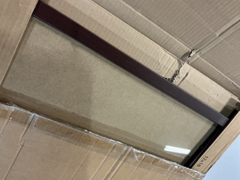 Condition photo showing Good Condition for americanflat 12x18 poster frame with shatter-resistant glass - signature collection - gallery-style frames made of engineered wood - photo frame for wall display - mahogany 12x18 mahogany