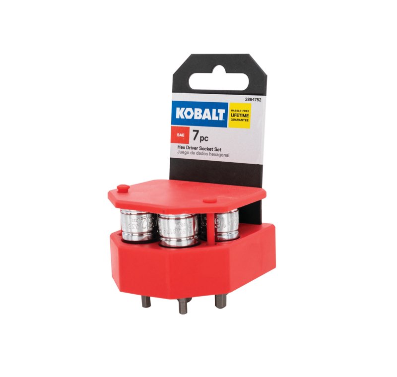 kobalt 7 -piece 3/8-in drive set hex bit driver socket set