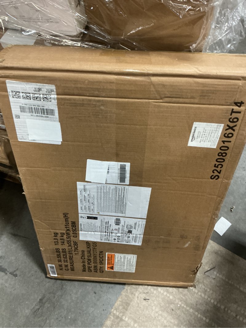 Condition photo showing New/Like New for Amazon Basics Kids Toy Box, Wooden Organizer Storage Chest,White, 30" x 18" x 19"