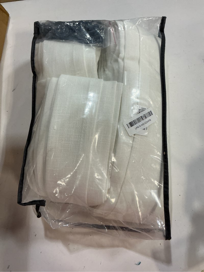 Condition photo showing New/Like New for Custom Made Pinch Pleated Linen Curtains 105 Inches Long for Living Room 2 Panels Set Cream Ivory Memory Pleated Drapes Back Tab Neutral Boho Ceiling Floor 105 Inch Window Curtains Natural Birch Natural 40"W x 105"L (Pack of 2)