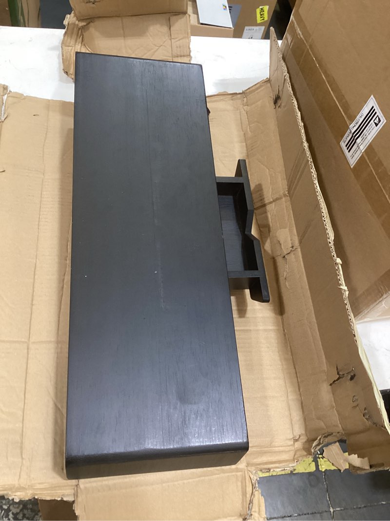 Condition photo showing As Is for homerays monitor stand with drawer, exquisite computer monitor stand for desk, ergonomic wood monitor stand riser for computer,laptop,printer,tv,bamboo,black