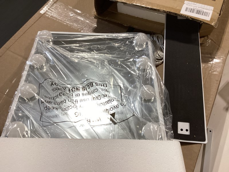 Condition photo showing Good Condition for cooljeen makeup mirror vanity mirror with lights - 12 led bulbs lighted hollywood mirror, 10x magnification,3 color modes, touch control, women gift (white) white-12 bulbs