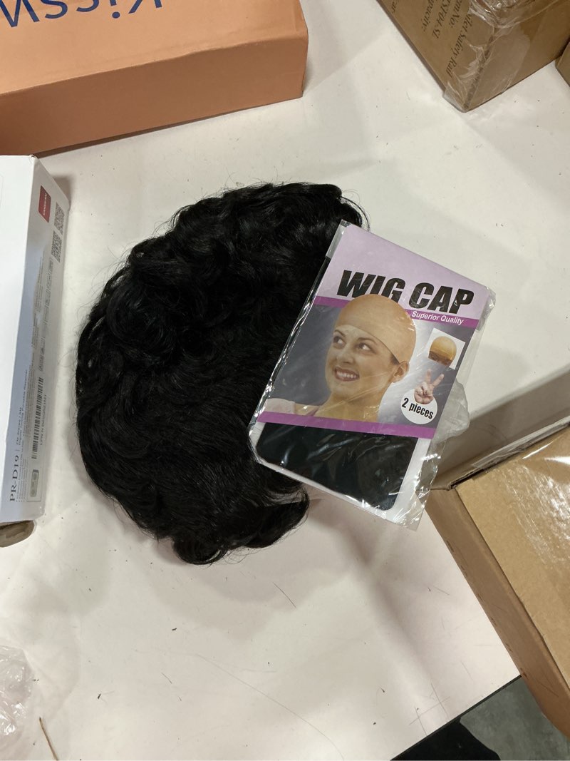 Condition photo showing New/Like New for short curly pixie cut wig human hair for black women short pixie cut wigs human hair wear and go machine made wig glueless human hair wig for daily use