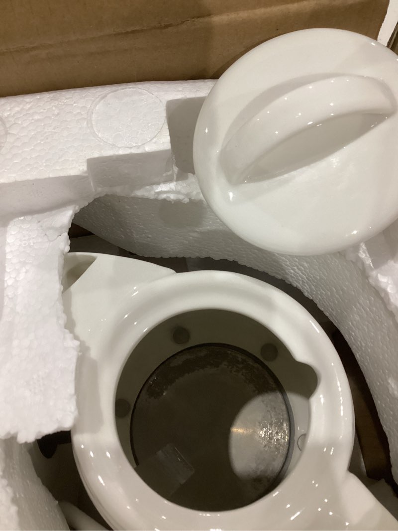 Condition photo showing As Is for Ceramic electric kettle,1.5L/1000w, white electric tea kettle? Automatic Shut-Off, BPA-Free, Boil-Dry Protection, suitable for coffee, tea, quick boiling, with wave texture design