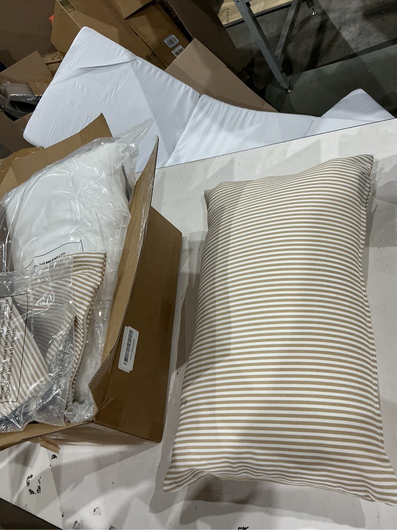 Condition photo showing Good Condition for sawyer mill charcoal ticking stripe pillowcases - standard set of 2