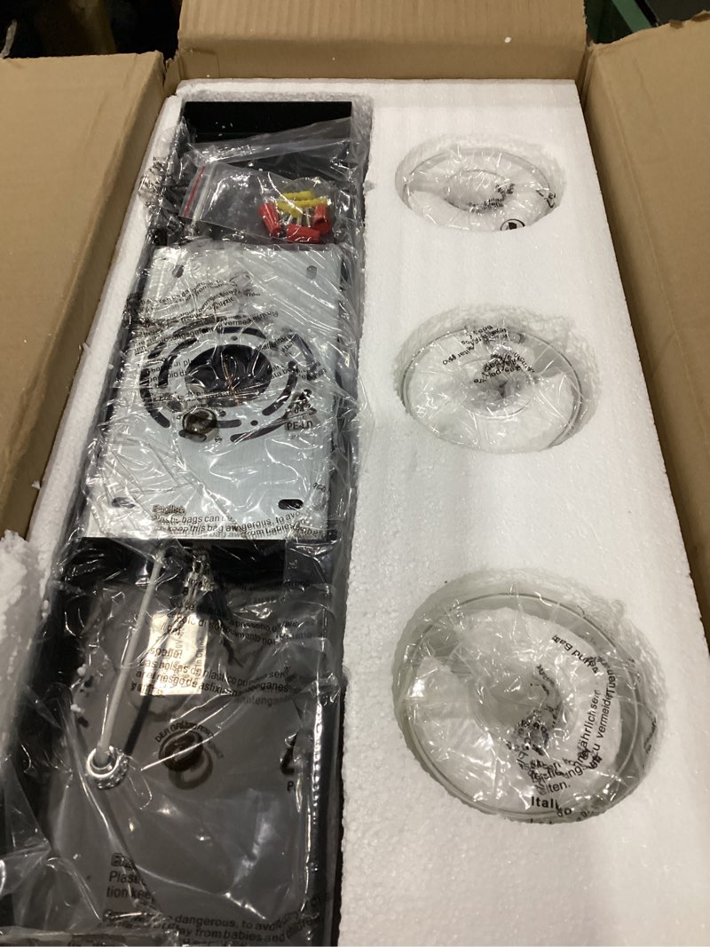Condition photo showing Good Condition for bathroom vanity light,3 light matte black light fixture with thickened clear glass shade, 21 inch dimmable modern wall sconce, bathrooms vanity light over mirror for bathroom black & clear 3-light